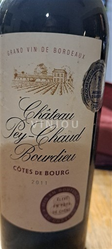 Bordeaux Côtes-de-bourg Château Pey-Chaud Bourdieu 2011