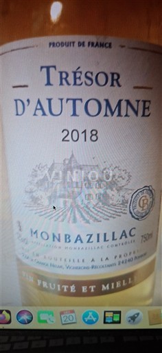 Vine Blanc moelleux Trésor d'Automne 2018 Frankrig Sydvestfrankrig Monbazillac AOC