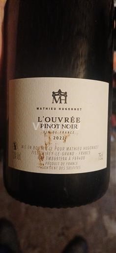 Bourgogne Mathieu Mugneret L'Ouvrée Pinot Noir 2022