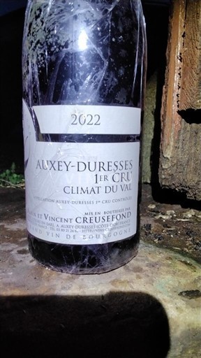 Burgundi Auxey-Duresses Premier Cru Jean et Vincent Creusefond Climat du Val 2022