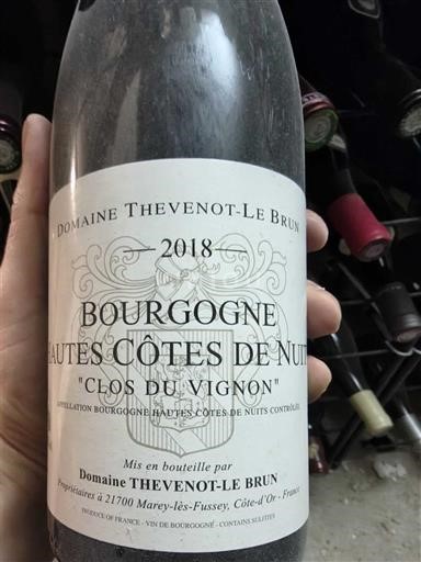 Burgundsko Hautes Côtes de Nuits Domaine Thevenot-Le Brun Clos du Vignon 2018