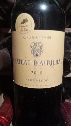 Bordeaux Haut-Médoc Cru Bourgeois Château Aurilhac 2010