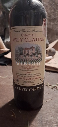 Bordeaux Blaye-côtes-de-bordeaux Château Paty Claune Carra 2018
