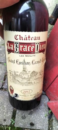 Bordeaux Saint-Émilion Grand Cru Château La Grâce Dieu Les Menuts 2012
