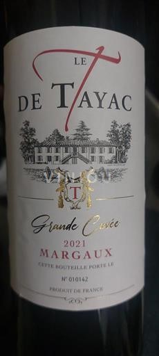 Bordeaux Margaux Le T de Tayac Grande 2021