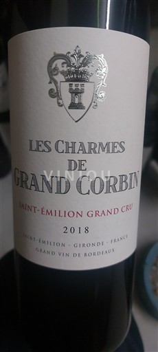 Bordeaux Saint-Émilion Grand Cru Grand Cru Château Grand Corbin Les Charmes de Grand Corbin 2018