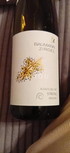 Vin Blanc sec Lieu-dit Streng Baumann-Zirgel 2023 France Alsace AOC