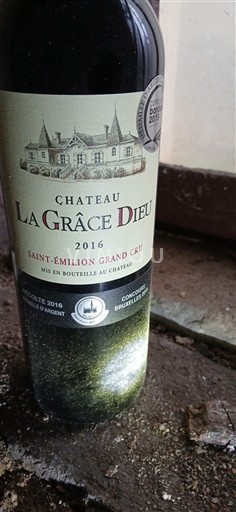 Bordeaux Saint-Émilion Grand Cru Château La Grâce Dieu Médaille d'argent Bruxelles 2019 2016