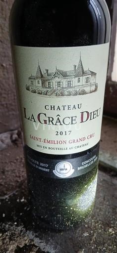 Bordeaux Saint-Émilion Grand Cru Château La Grâce Dieu Médaille d'argent Bruxelles 2020 2017