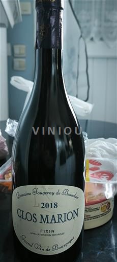 Borgogna Fixin Domaine Fougeray de Beauclair Clos Marion 2018