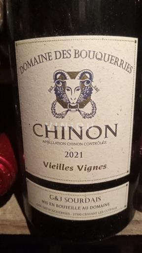 Vina Rouge sec Vieilles Vignes Domaine S Bouquerries 2021 Francija Dolina Loare Chinon AOC