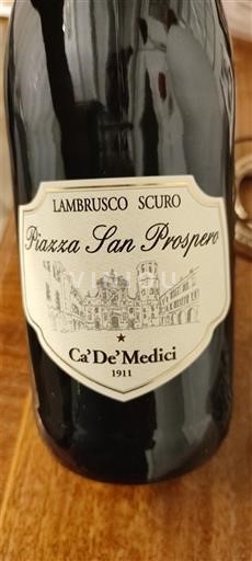 Emilia-Romagna Lambrusco Ca' De' Medici Piazza San Prospero Không niên vụ