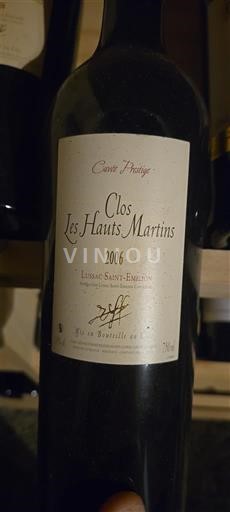 Bordéus Lussac-Saint-Émilion Clos Les Hauts Martins Prestige 2006