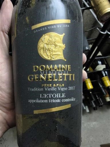 Vini Blanc sec Tradition Vieille Vigne Domaine Geneletti 2017 Francia Jura L'Étoile AOC