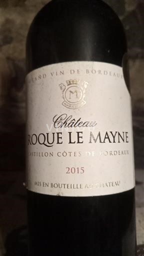 Bordeaux Castillon Côtes de Bordeaux Château Roque le Mayne 2015