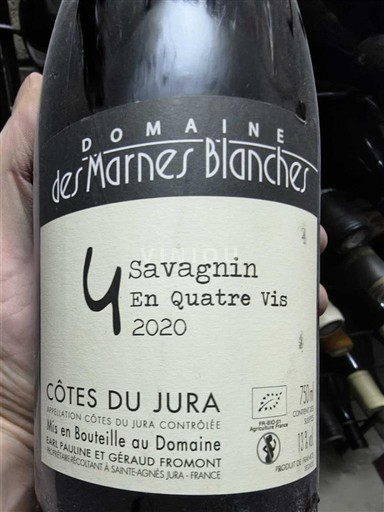 Vinhos Blanc sec Savagnin En Quatre Vis Domaine S Marnes Blanches 2020 França Jura Côtes-do-jura AOC