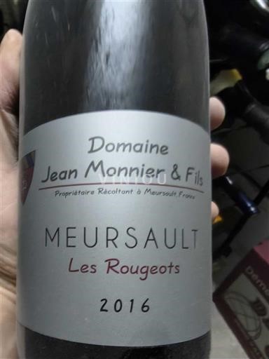 Bourgogne Meursault Domaine Jean Monnier & Fils Les Rougeots 2016