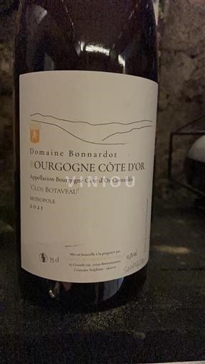 Borgoña Borgoña Côte d'Or Domaine Bonnardot Clos Botaveau Monopole 2021