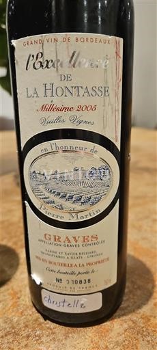 Bordeaux Graves La Hontasse L'Excellence 2005