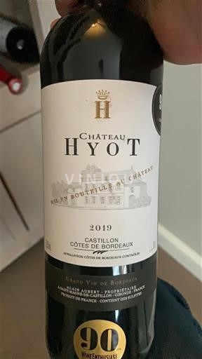 Bordeaux Castillon Côtes de Bordeaux Château Hyot 2019