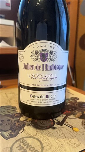 Rhônen laakso Côtes-du-rhône Julien de l'Embisque Vincent Zajac 2023