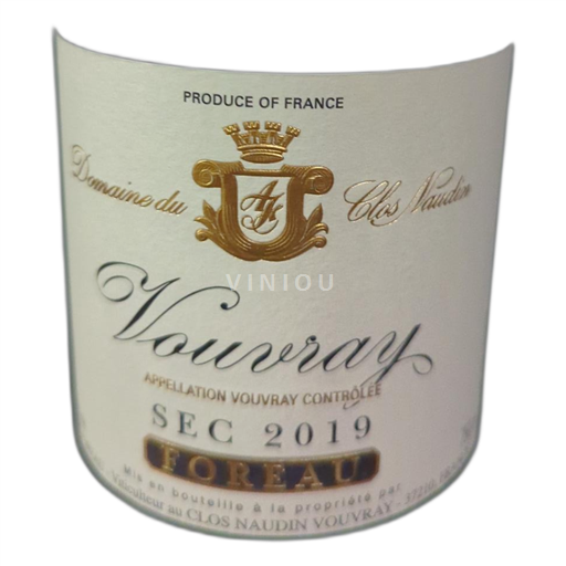 Vallée de la Loire Vouvray Domaine du Clos Naudin Foreau-sec 2019