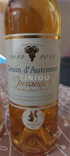 Vine Blanc moelleux Grain d'Automne Domaine Souch 2013 Frankrig Sydvestfrankrig Jurançon AOC