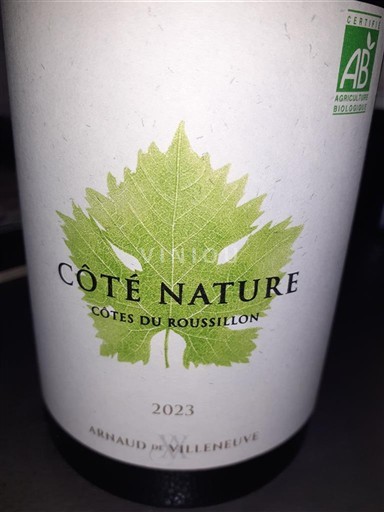 Roussillon Côtes-du-Roussillon Arnaud de Villeneuve Côté Nature 2023