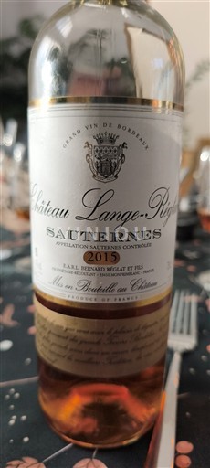 Bordeaux Sauternes Château Lange-Reglat 2015
