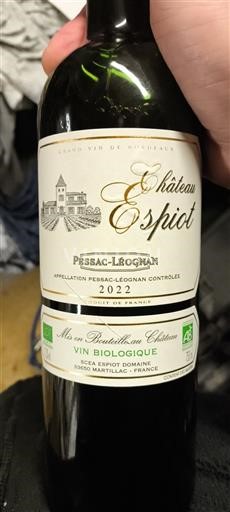 Bordeaux Pessac-Léognan Château Espiot 2022