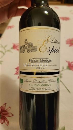Bordeaux Pessac-Léognan Château Espiot 2022