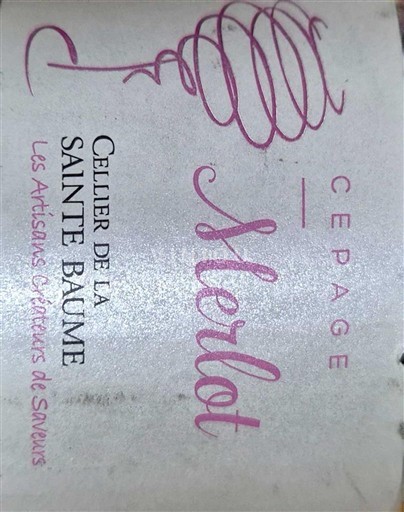 Provence Cellier de la Sainte Baume Cépage Merlot Non Millésimé