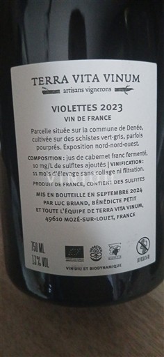 Loiredalen Ikke spesifisert Terra Vita Vinum Violettes 2023