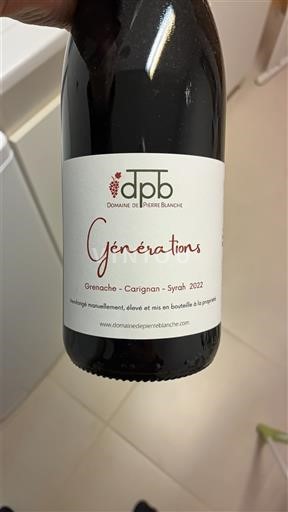 Víno Rouge sec Générations Domaine Pierre Blanche 2022 Francie Languedoc a Roussillon Pays d'Oc IGP