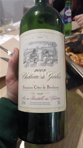 Bordeaux Premières-côtes-de-bordeaux Château Garbes 2003