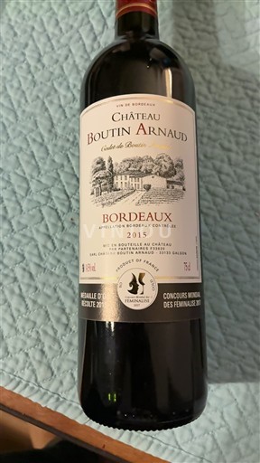 Burdeos Bordeaux Château Boutin Arnaud Cadet de Boutin Arnaud 2015