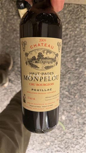 Bordeaux Pauillac Cru Bourgeois Château Haut-Bages Monpelou 2009
