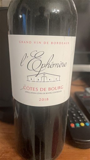 Bordeaux Côtes-de-bourg L'Ephémère 2018