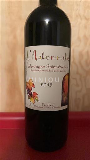 Bordeaux Montagne-saint-émilion Prodier L'Automnale 2015