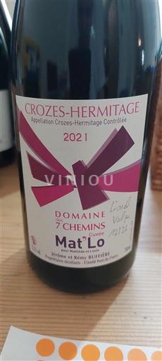 Vale do Ródano Crozes-Hermitage Domaine S 7 Chemins Mat'Lo 2021