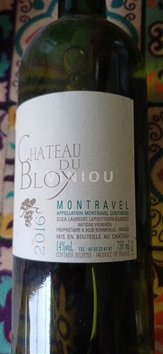 Lounais-Ranska Montravel Château Bloy 2016