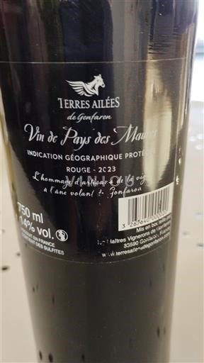 Wijnen Rouge sec Terres Ailées de Gonfaron 2023 Frankrijk Provence Niet gespecificeerd AOC