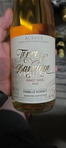 Alsace Famille Koehly Terre et Barrique 2022