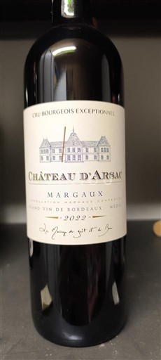 Bordeaux Margaux Château Arsac 2022
