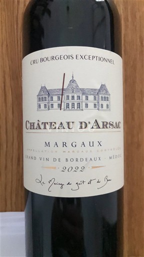 Bordeaux Margaux Château Arsac 2022