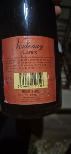 Linguadoca e Rossiglione Paese d'Oc Jean Bouteille Voulenay Carafe 1999