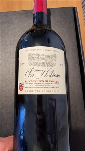 Bordeaux Saint-Émilion Grand Cru Château Clos Hortense 2019