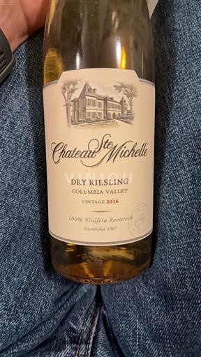 AVA Bờ Đông Không được chỉ định Château Ste Michelle Dry Riesling 2016