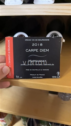 Burgundy Marsannay Domaine L'Université de Bourgogne Carpe Diem 2018