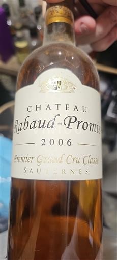 Bordeaux Sauternes Premier Grand Cru Classé Château Rabaud-Promis 2006